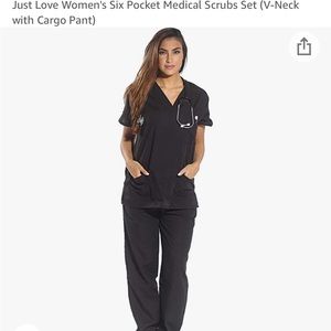 just love black scrub set xs